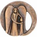 Beeld 6.5 X 6 Cm Brons - Engelbewaarder + 1 Kind 