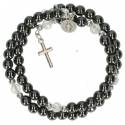 Bracelet-chapelet - hématite - médaille Miraculeuse