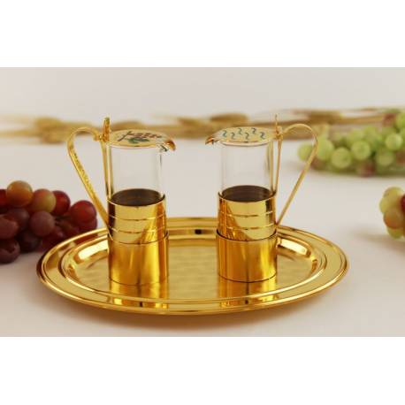 Burettes Metal + Verre D 3.6, H 10.5 Dore
