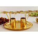 Burettes Metal + Verre D 3.6, H 10.5 Dore