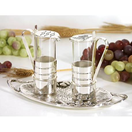 Burettes Metal + Verre D 3.6, H 10.5 Argente