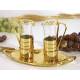 Water-Wijn Recipienten Metaal + Glas D 3.6, H 10.5 Verguld 