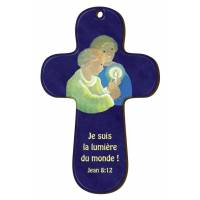 Croix Murale Bois 9.4 X 15 Cm Je Suis La Lumiere Due Monde