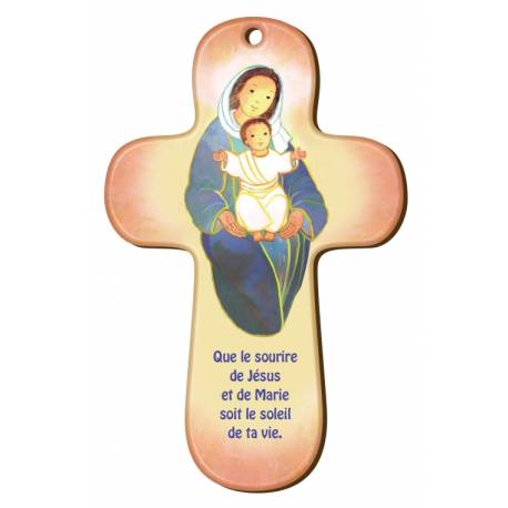 Croix Murale Bois 9.4 X 15 cm Que le sourire de Jésus ...