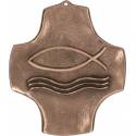 Croix Murale Bronze 9.5 X 11 Cm Poisson