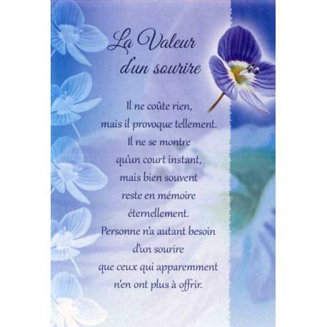 Carte Double + Env - La valeur d'un sourire