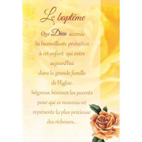 Carte Double + Env - Le Baptême