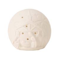 Nativité en porcelaine avec lumières (11x11x11 cm)