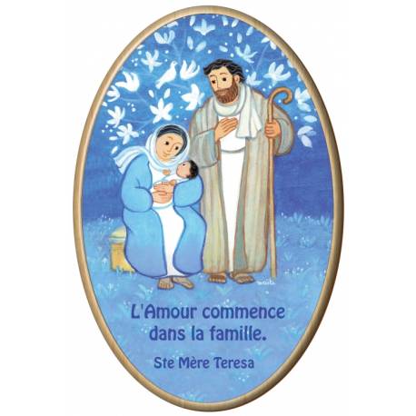 Kader Hout Ovaal 10 X 15 Cm L'amour Commence Dans La Famille 