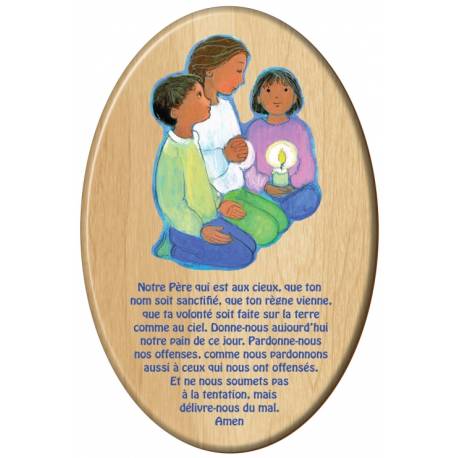 Cadre Bois Ovale 10 X 15 Cm Notre Pere