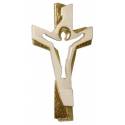 Croix De La Passion En Bois Sculpte 23Cm Or