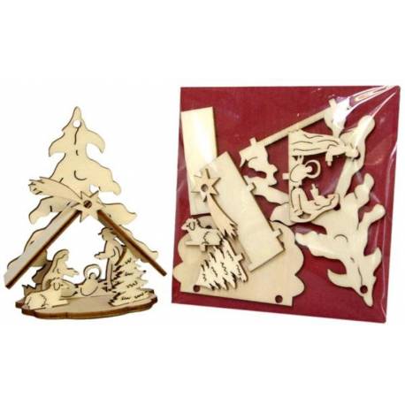 Kerststal/Hout In Opbouw Kit 
