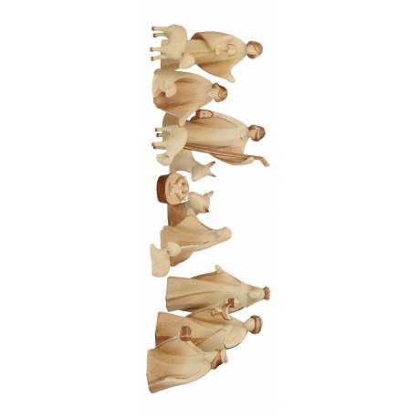 Creche 15 Personnages 10 Cm 2 Tons Bois