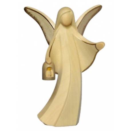 Houtsnijwerk Engel Met Lantaarn 8Cm Alabaster 