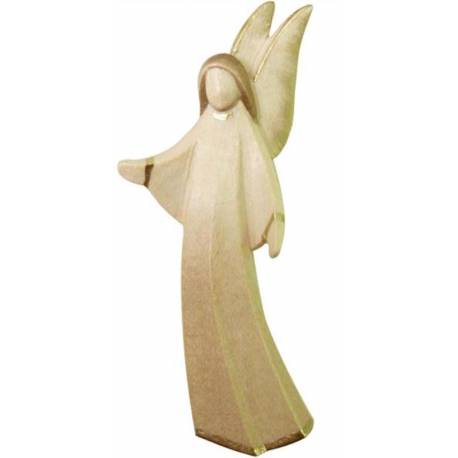 Bois Sculpte Ange 25Cm 2 Tons Bois