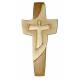 Croix Murale Bois Sculpte 15 Cm 2 Tons Bois et finition or
