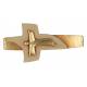 Croix En Bois Sculpte 15Cm Or Et Cuivre