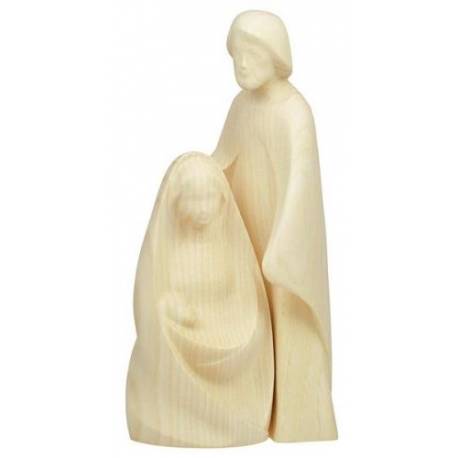 Bois Sculpte Ste Famille - 12 Cm - Frêne -2 Pieces
