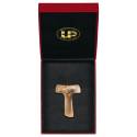 Bois Sculpté Croix S/Cordon Tau 5 X 4 Cm 2 Ton Bois + Etui