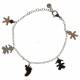 Bracelet argent rhodié - 5 pendentifs