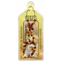 Tandencollier / Kinderen - Echte Amber+ Frans Gebed + Med H. Apollonia 