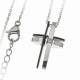 Croix 25 mm avec zircon et chaîne acier inoxydable