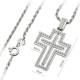 Croix 24 mm argent avec zircons et chaîne