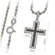Croix 22 mm argent avec zircons et chaîne