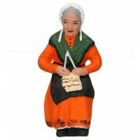 Santon Gateau 7 Cm Vrouw Zittend Die Breit 