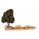 Santon Gateau Mur Banc + Arbre