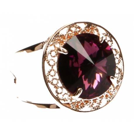 Ring Swarovsky Roze Gold Paars 