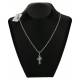Ketting 45Cm + Hanger Kruis Aquamarijn 