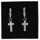 Boucles D'oreilles Swarovsky Cristal Croix 1.5Cm