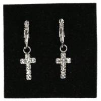 Boucles D'oreilles Swarovsky Cristal Croix 1.5Cm