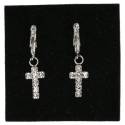Boucles D'oreilles Swarovsky Cristal Croix 1.5Cm