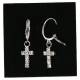 Boucles D'oreilles Swarovsky Cristal Croix 1.5Cm