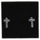 Boucles D'oreilles Swarovsky Croix Saphire 1.5Cm