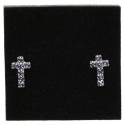 Boucles D'oreilles Swarovsky Croix Saphire 1.5Cm