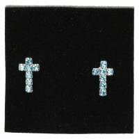 Boucles D'oreilles Swarovsky Aquamarine 1.5Cm