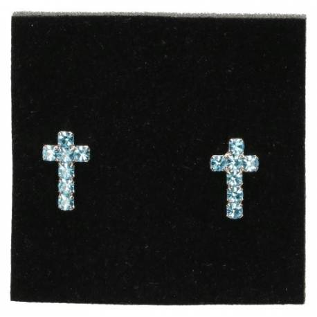 Oorringen Swarovsky Aquamarijn Kruis 1.5Cm 