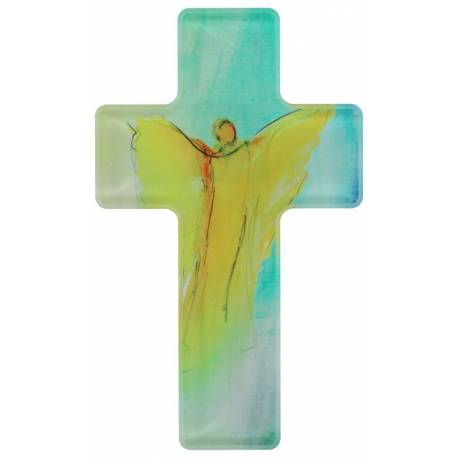 Croix Murale 8.5 X 14 Cm Ange Acryl