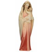 Statue Vierge Marie avec enfant en bois - 15 cm - couleur