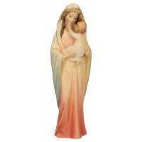 Statue Vierge Marie avec enfant en bois - 20 cm -couleur