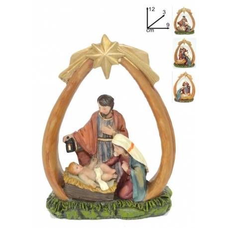 Nativité colorée (12x9x3 cm)