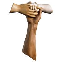 Croix Murale 10 X 8 Cm Amitié 3 Ton Bois