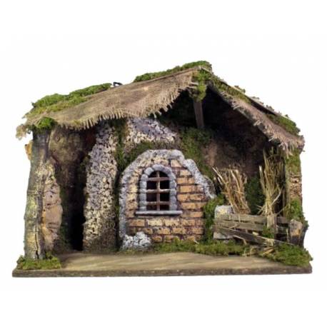 Lege Kerststal met licht voor kerstfiguren van 15 cm (42x19x30cm) 
