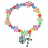 Bracelet-dizainier Etoiles acryl + Croix + Méd Bx