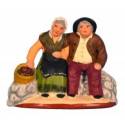 Santon Gateau 7 Cm Couple De Vieux Assis