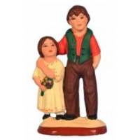 Santon Gateau 7 Cm Couple D'enfants
