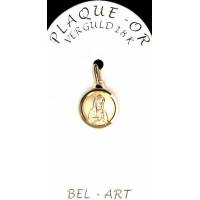 Médaille plaqué-or - Vierge mains jointes - 12 mm